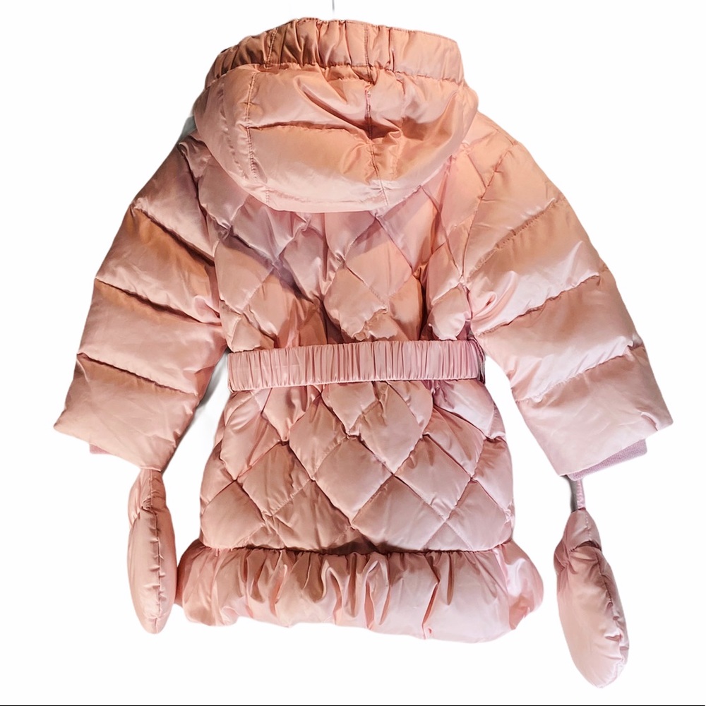ADD DOWN*Light Pink Hooded w/Mitts Coat*9 Mo. $425 - Picture 6 of 10